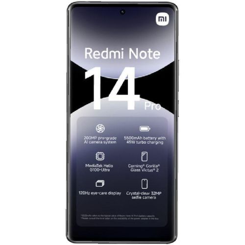 XIAOMI Redmi Note 14 Pro Mobile Phone - 6.7 Inches - Dual SIM 4G256GB/8GB -Midnight Black